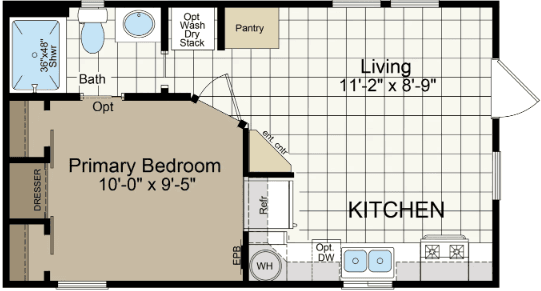 Park models floor plan home features