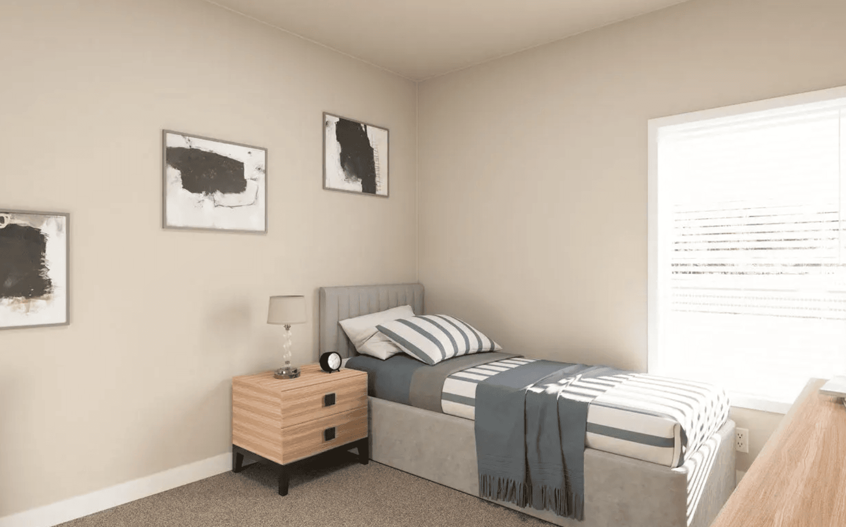The weeping willow bedroom home features
