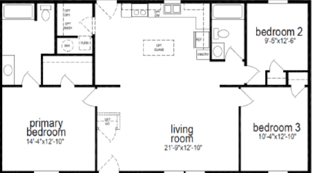 Redman 4447-6 floor plan home features