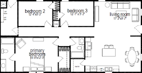 Redman 4404-6 floor plan home features