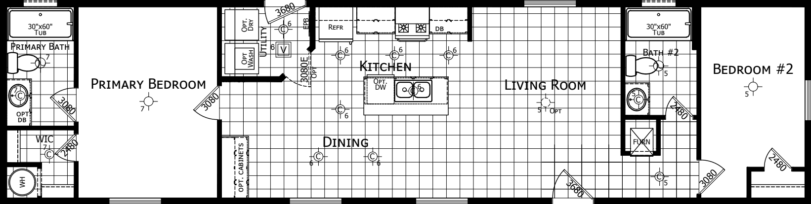 Winchester 1660h22a6h floor plan home features