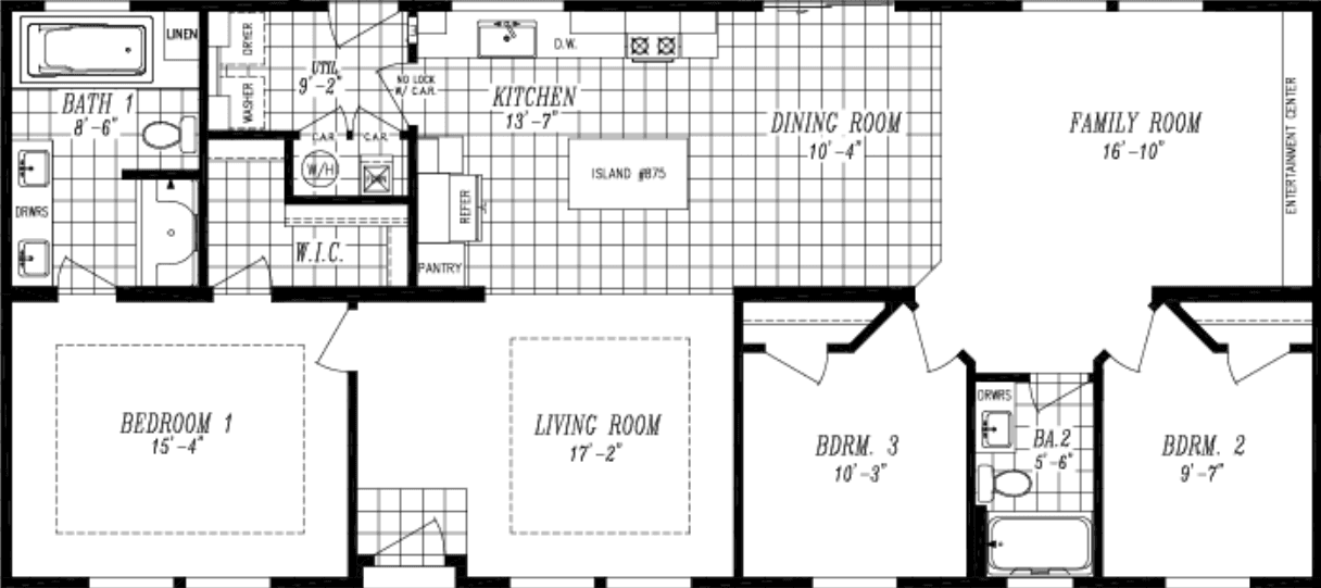 Majestic collection 9601-s floor plan home features