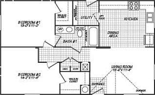 Juniper 24382r floor plan home features