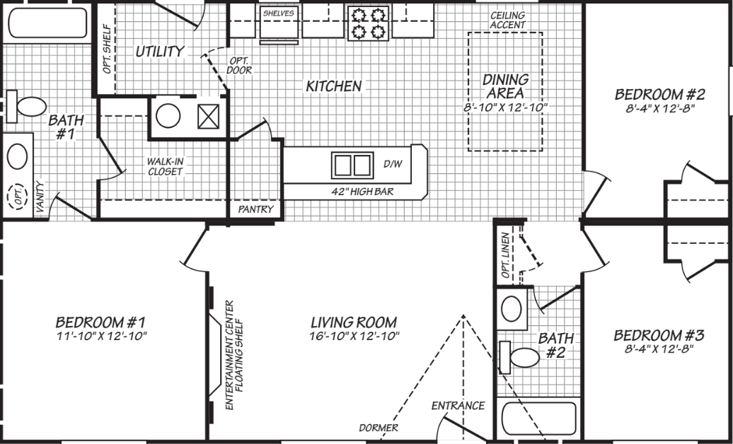 The hayden (28443e) floor plan home features