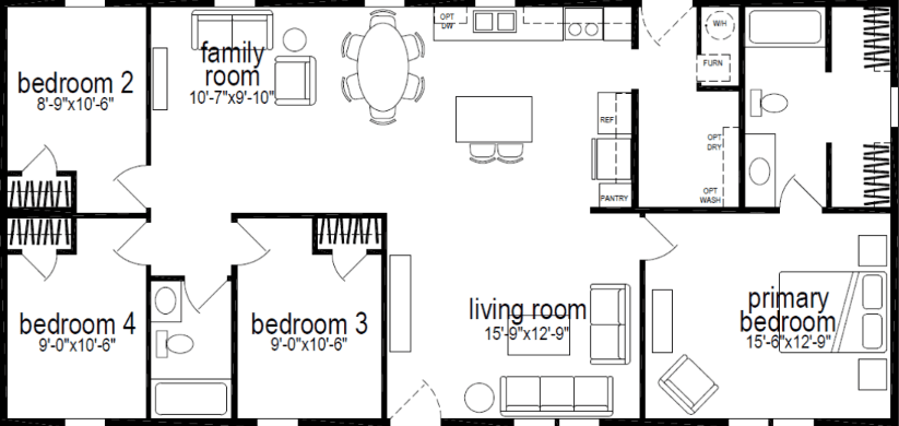 Redman 4401-6 floor plan home features