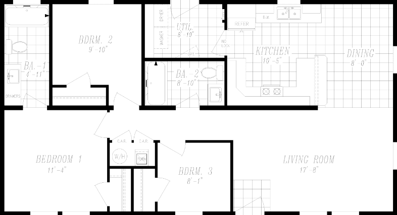 Columbia river multi-section 2036 floor plan home features