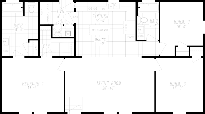 Columbia river multi-section 2031 floor plan home features