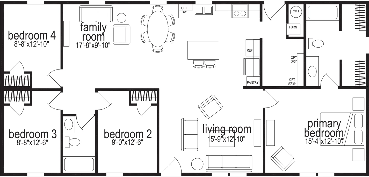 Redman 4401 floor plan home features