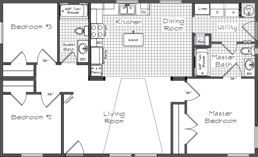 Pinehurst 2501 floor plan home features