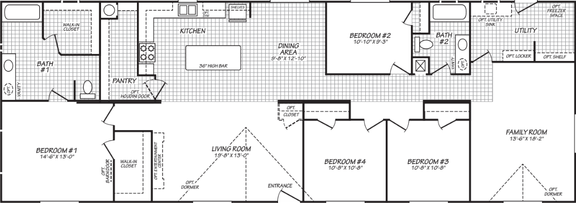 The sawtooth (28764t) floor plan home features