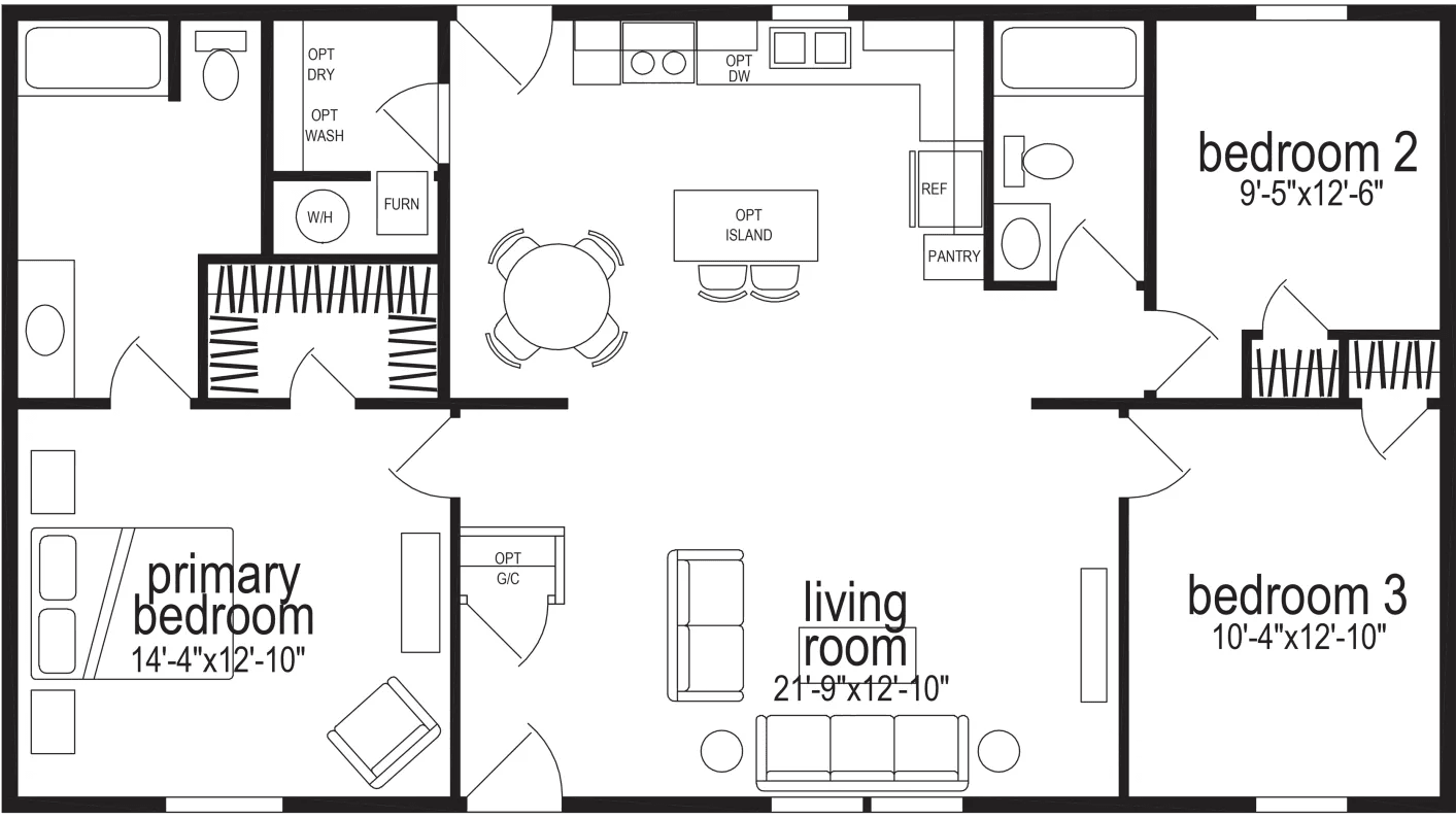 Redman 4447 floor plan home features