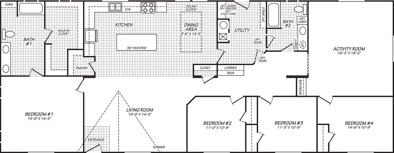 The gold fork (30764n) floor plan home features