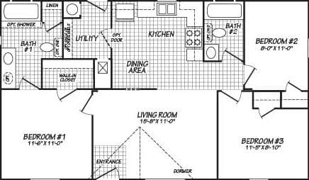 Juniper 24403r floor plan home features