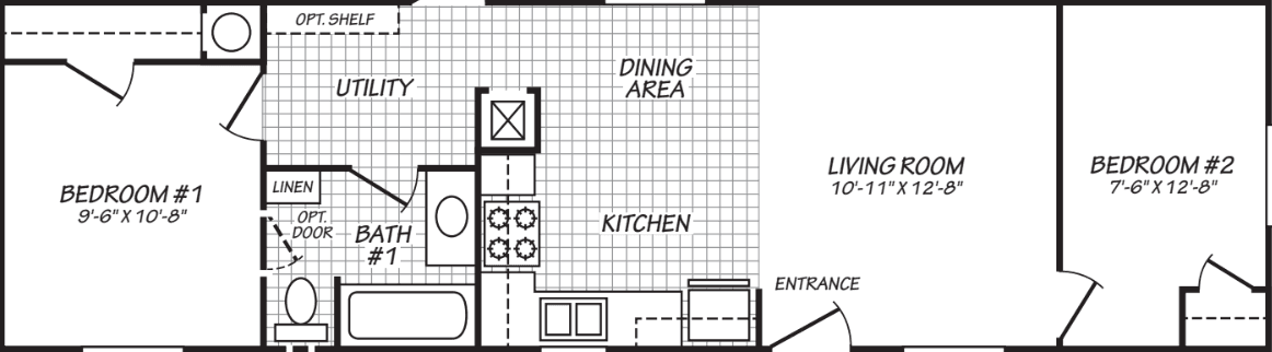 The bench (14482b) floor plan home features