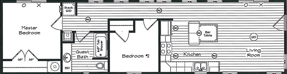 Cedar canyon 2078 2br floor plan home features