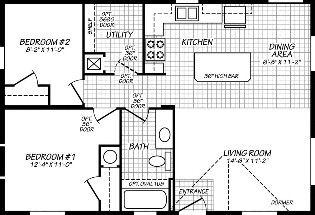 Evergreen 24342e floor plan home features