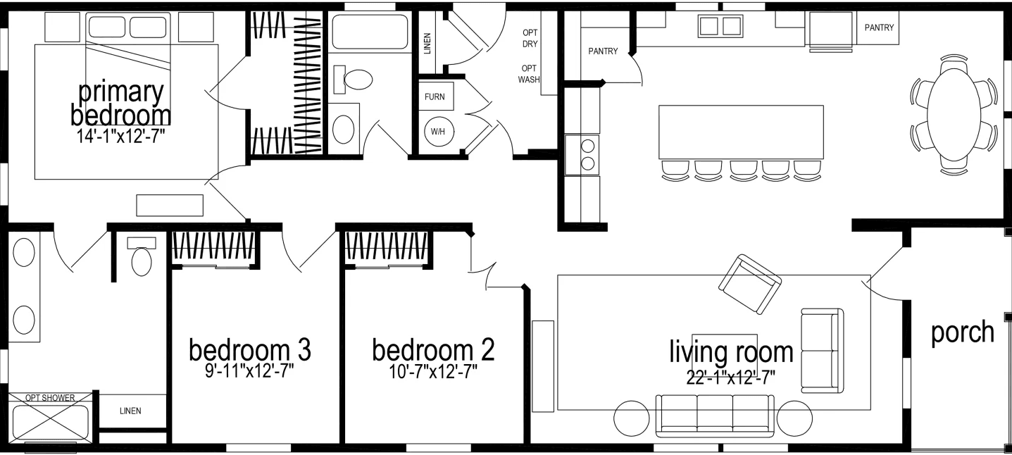 Hillcrest g865 floor plan home features